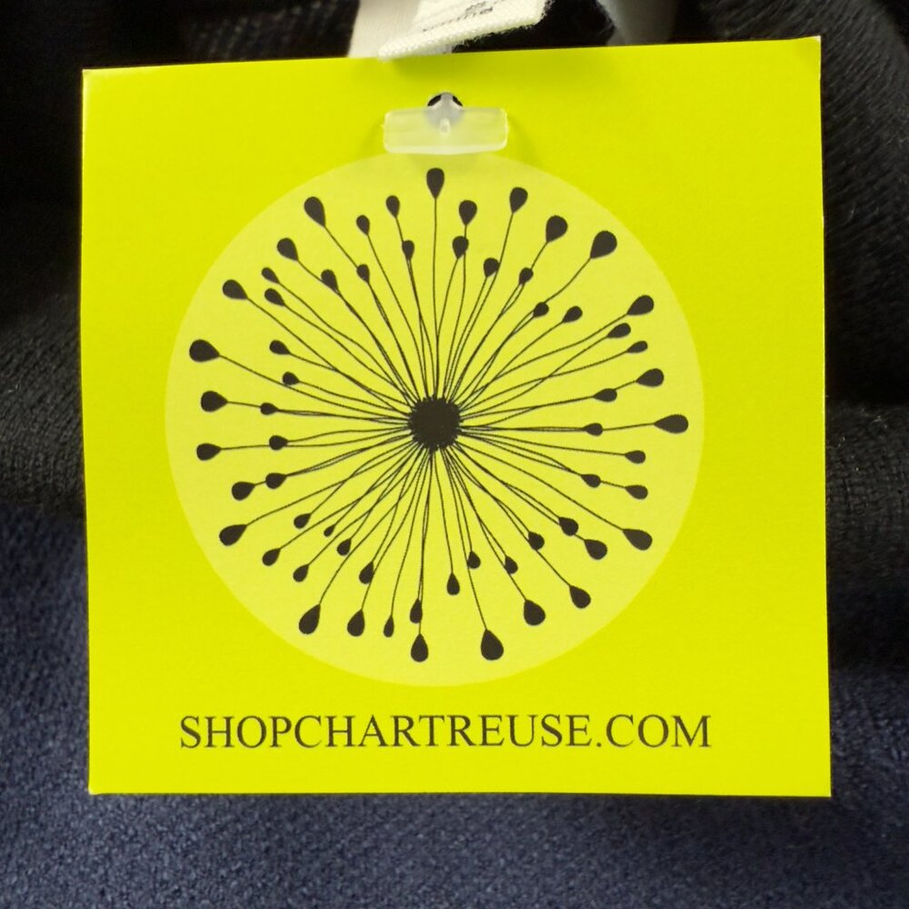 THML Colorblock Turtleneck Poncho Navy Cream Black Knit NWT Size Small - Picture 10 of 12